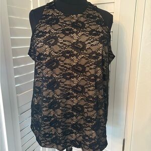 Torrid Black Lace Sleeveless Blouse